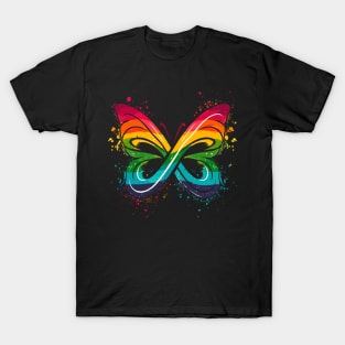 Infinity Rainbow Butterfly Autism Neurodiversity Awareness T-Shirt